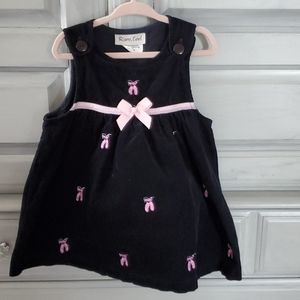 Rare, Too Navy Corduroy dress with pink bows